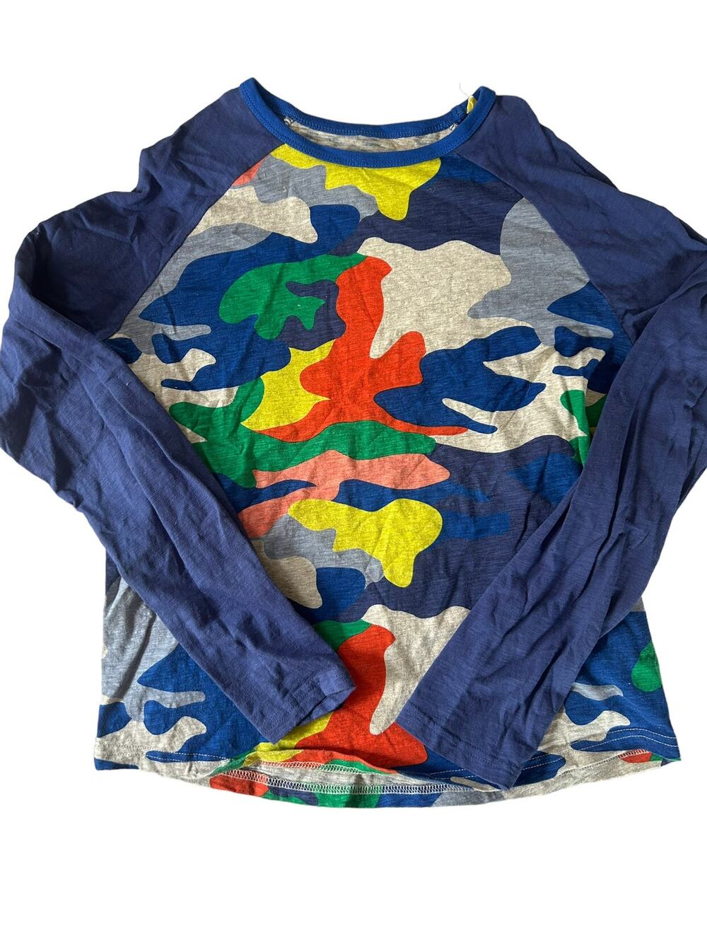 Mini Boden Camo Raglan Shirt size 13-14